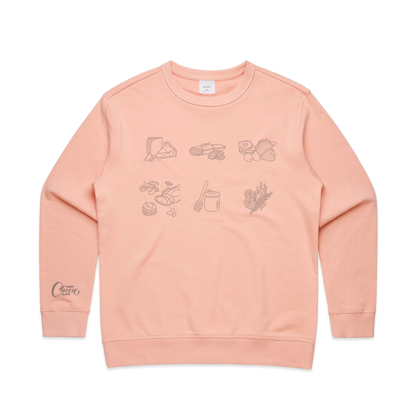Cheese By Numbers Crewneck - Peach