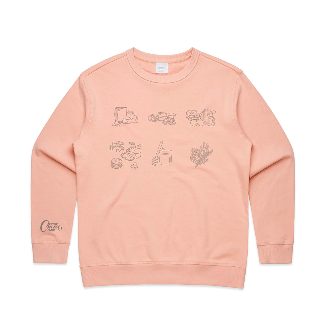 Cheese By Numbers Crewneck - Peach